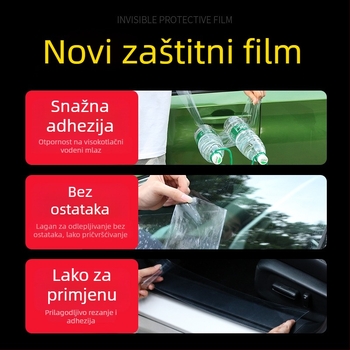 Film zaštite pragova automobila s teksturom Rhino kože, proziran TPU zaštitni film, samoljepljiva montaža, nevidljiv, otporan na ogrebotine i udarce