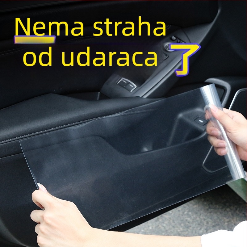 Film zaštite pragova automobila s teksturom Rhino kože, proziran TPU zaštitni film, samoljepljiva montaža, nevidljiv, otporan na ogrebotine i udarce