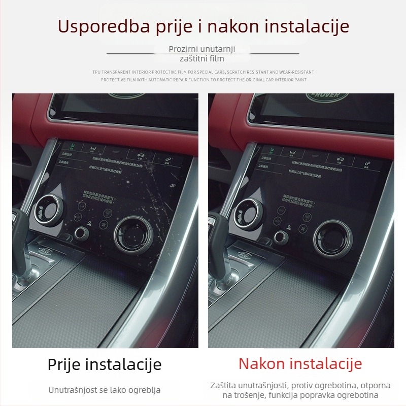 PET zaštitni film za zaslon središnje upravljačke ploče, universalno kompatibilan, otporno na visoke i niske temperature, Luxury Gift