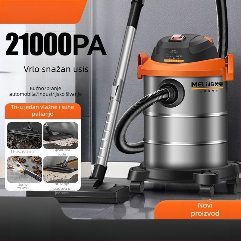 Ušisač s HEPA filtrom, odvajačem prašine i filterom od pamuka – 1400W, usisni tlak 20000Pa, 2-u-1 mokro-suhi, 220V za kućnu upotrebu