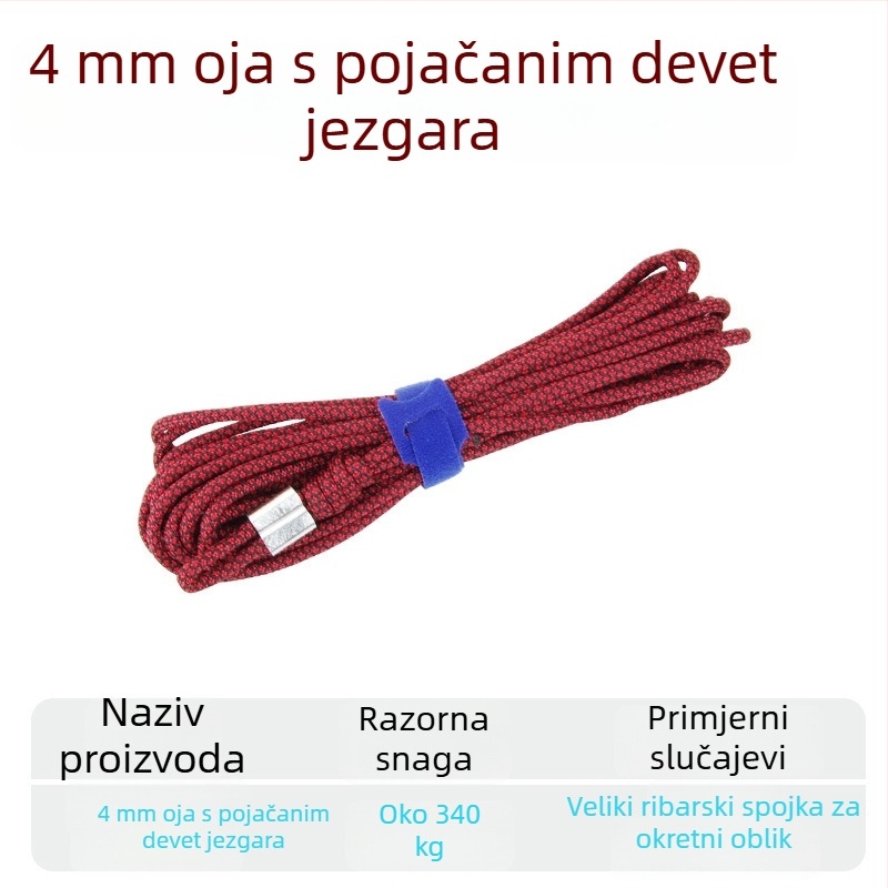 Užad za žive ribe – pleteni užad ojačan čeličnim kablom, DIY dodatak