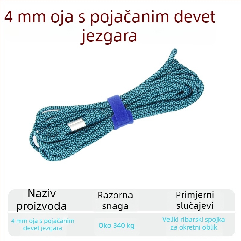 Užad za žive ribe – pleteni užad ojačan čeličnim kablom, DIY dodatak