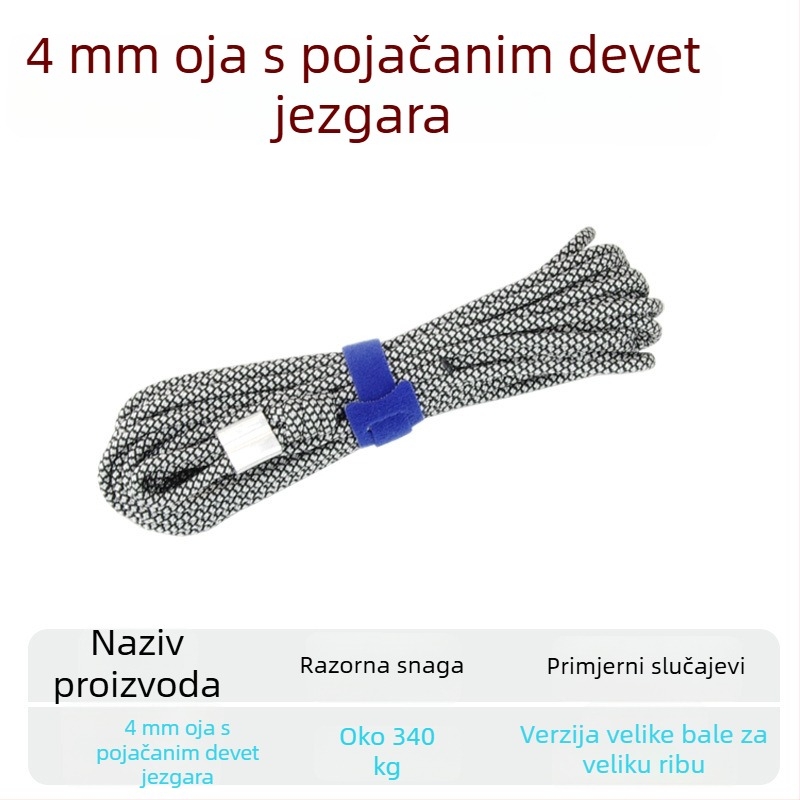 Užad za žive ribe – pleteni užad ojačan čeličnim kablom, DIY dodatak