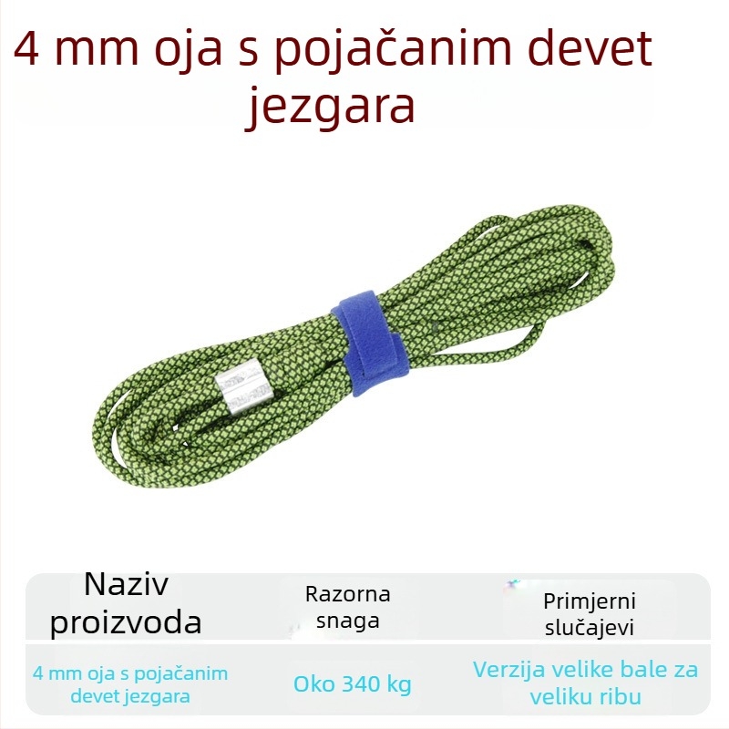 Užad za žive ribe – pleteni užad ojačan čeličnim kablom, DIY dodatak
