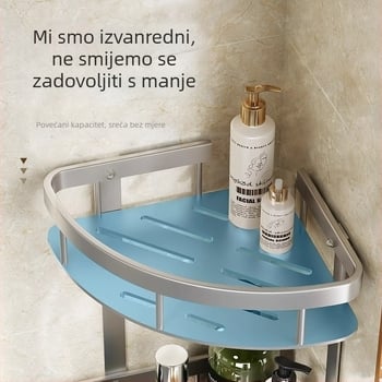 Space Aluminum kutni trokutasta zidna košarica za kupaonicu s 3 razine