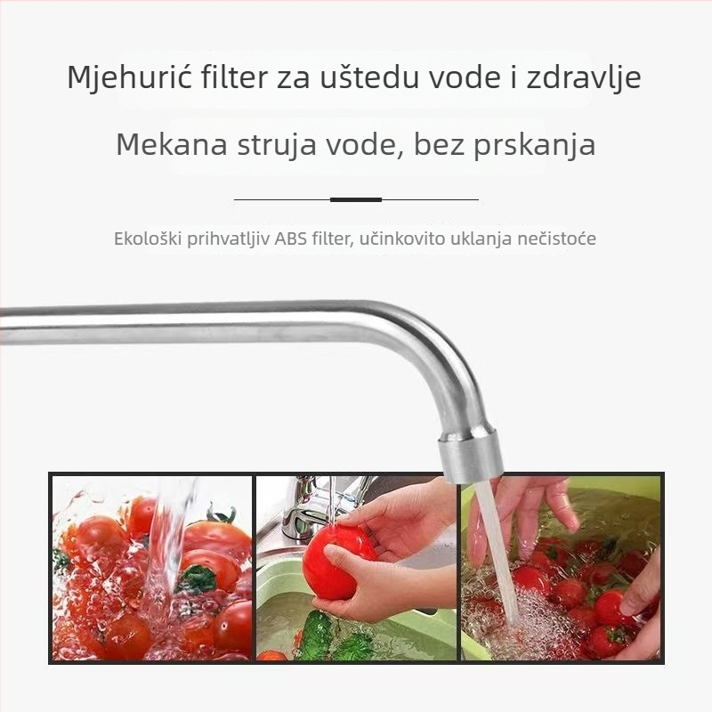 Nehrđajući čelični kuhinjski faucet, ugradnja u zid, okretni, brušeni završetak, bakreno jezgro ventila