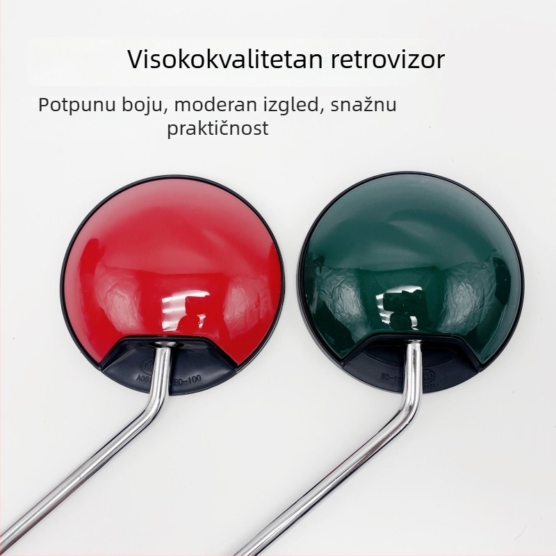 Retrovizor za električni bicikl, konveksno širokokutni, univerzalno okruglo ogledalo