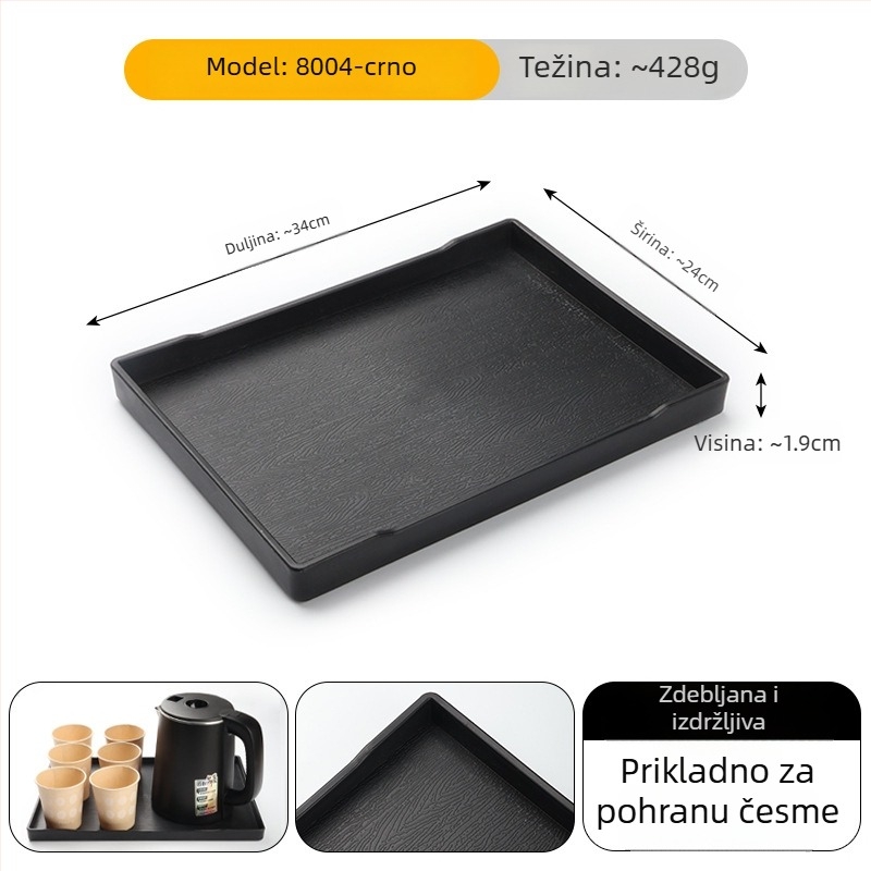 Pravougaoni melaminski podnos za hotele – podnos za čaj i spremište potrepština za kupaonicu u sobi