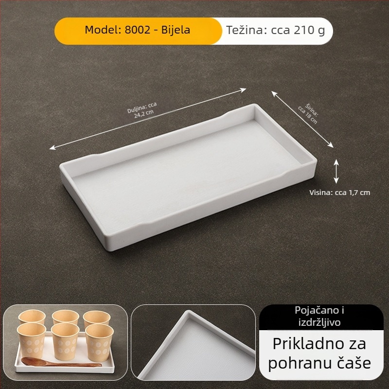 Pravougaoni melaminski podnos za hotele – podnos za čaj i spremište potrepština za kupaonicu u sobi