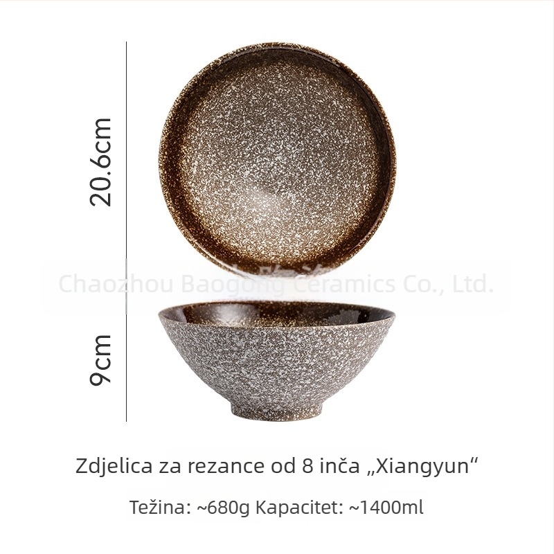 Japanski stil porculanska zdjela za rezance, konusna zdjela za ramen, ručno oslikana, promjer 20 cm, za kućnu i komercijalnu uporabu