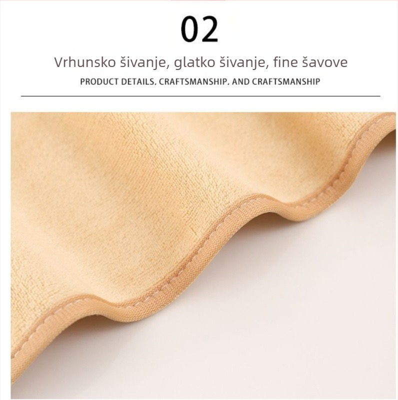 Set ručnika za kozmetički salon: ručnik za jastučnicu, ručnik za prsni s otvorom, posteljni ručnik i turbanski ručnik; mikrovlakana, 430 gsm, 80% mikrovlakana + nylon; prilagodba logotipa; šavovi završni