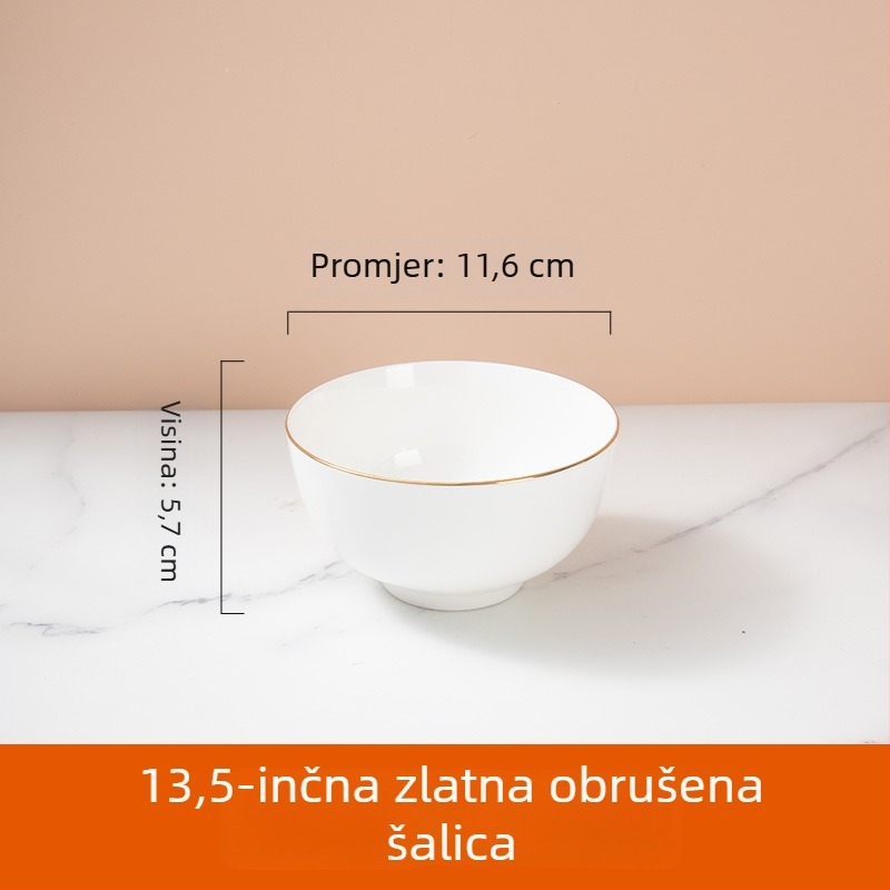 Set zdjela od kostnog porculana za hotele i restorane — okrugli oblik, glazirana površina, mogućnost prilagodbe
