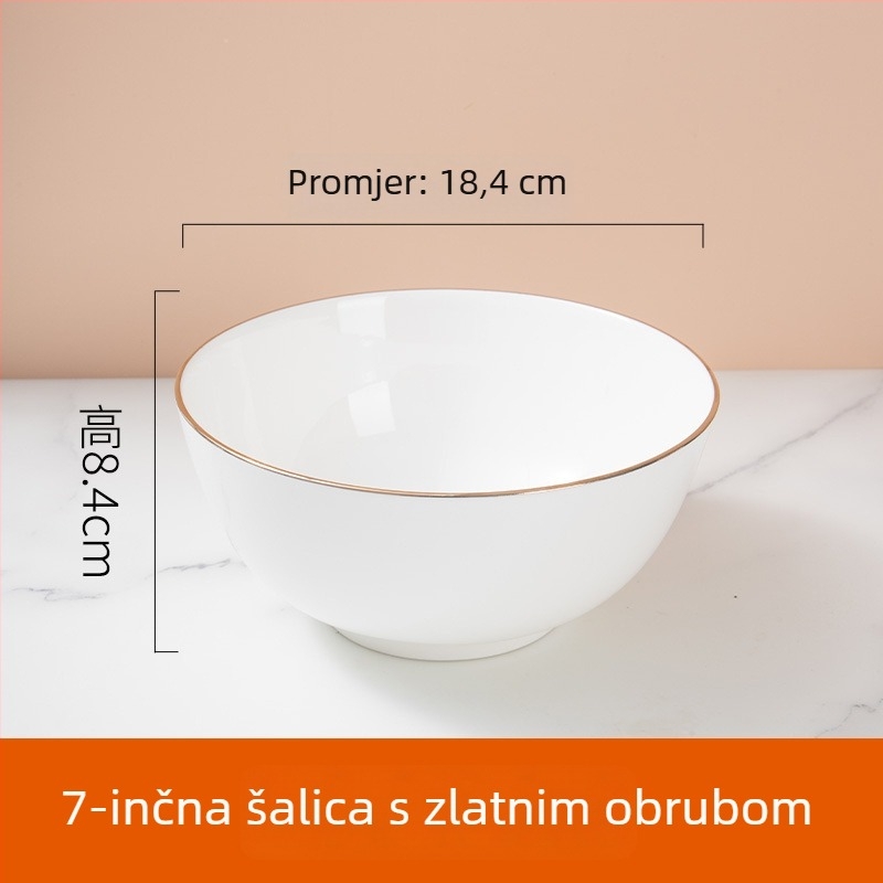 Set zdjela od kostnog porculana za hotele i restorane — okrugli oblik, glazirana površina, mogućnost prilagodbe