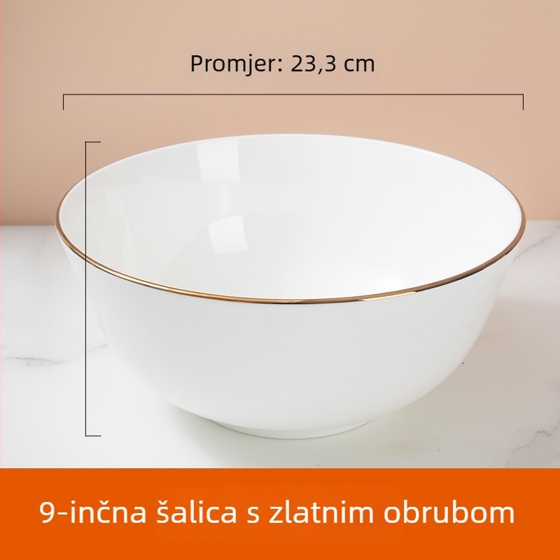 Set zdjela od kostnog porculana za hotele i restorane — okrugli oblik, glazirana površina, mogućnost prilagodbe