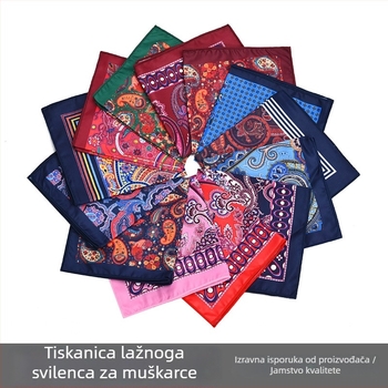 Yili muška džepna maramica s otiskom, cvjetni uzorak, večernja odjeća, tiskana, podstava poliester