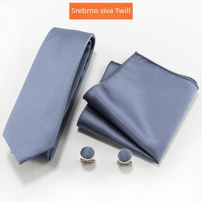 Muški komplet kravata i džepna marama – jacquard tkanina, poliester, unisex, ležerni stil