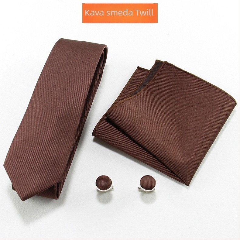 Muški komplet kravata i džepna marama – jacquard tkanina, poliester, unisex, ležerni stil