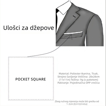 TAGERWILEN Muški džepni šal – vintage stil, floralni uzorak, poliestersko-svilena tkanina, otisak