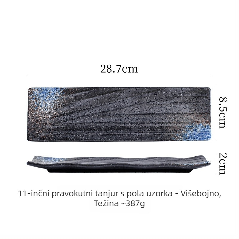 Porcelanski tanjur za sushi i sashimi (Materijal: porculan; Stil: lagani luksuz i retro; Namjena: ugostiteljska oprema)
