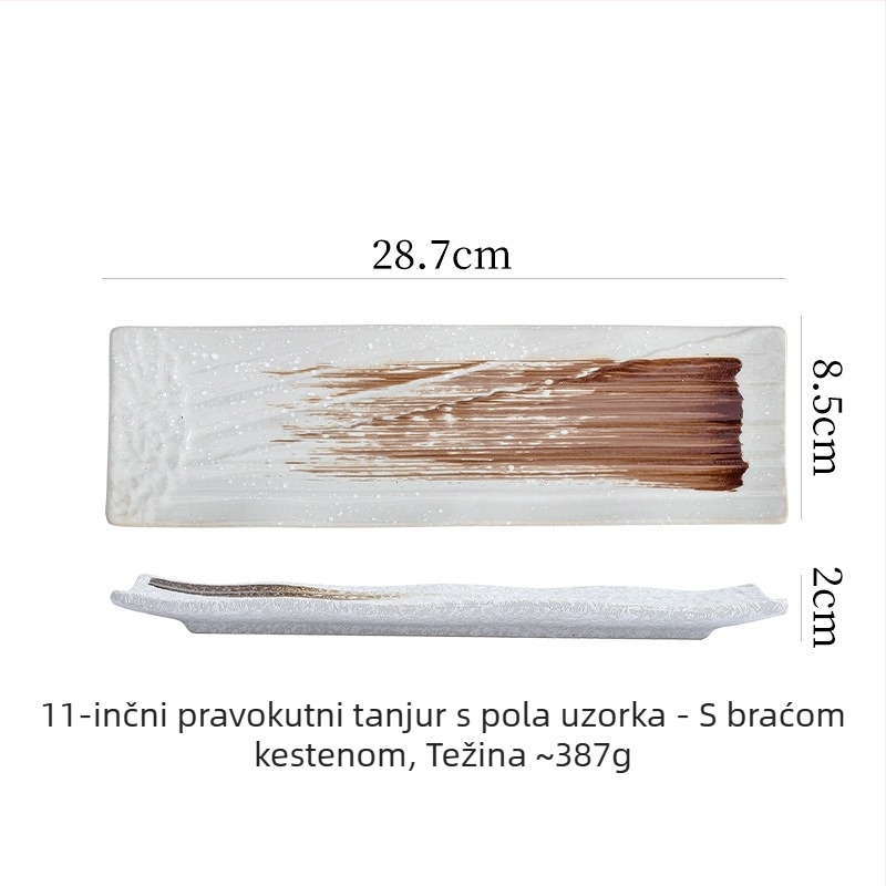 Porcelanski tanjur za sushi i sashimi (Materijal: porculan; Stil: lagani luksuz i retro; Namjena: ugostiteljska oprema)