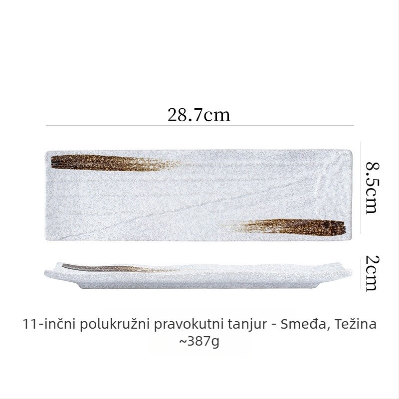 Porcelanski tanjur za sushi i sashimi (Materijal: porculan; Stil: lagani luksuz i retro; Namjena: ugostiteljska oprema)