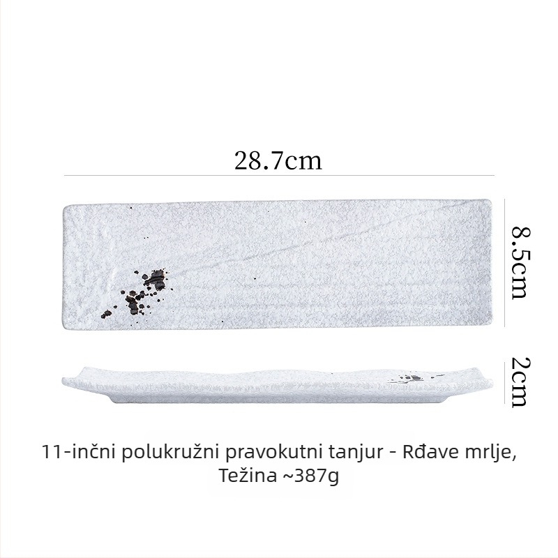 Porcelanski tanjur za sushi i sashimi (Materijal: porculan; Stil: lagani luksuz i retro; Namjena: ugostiteljska oprema)