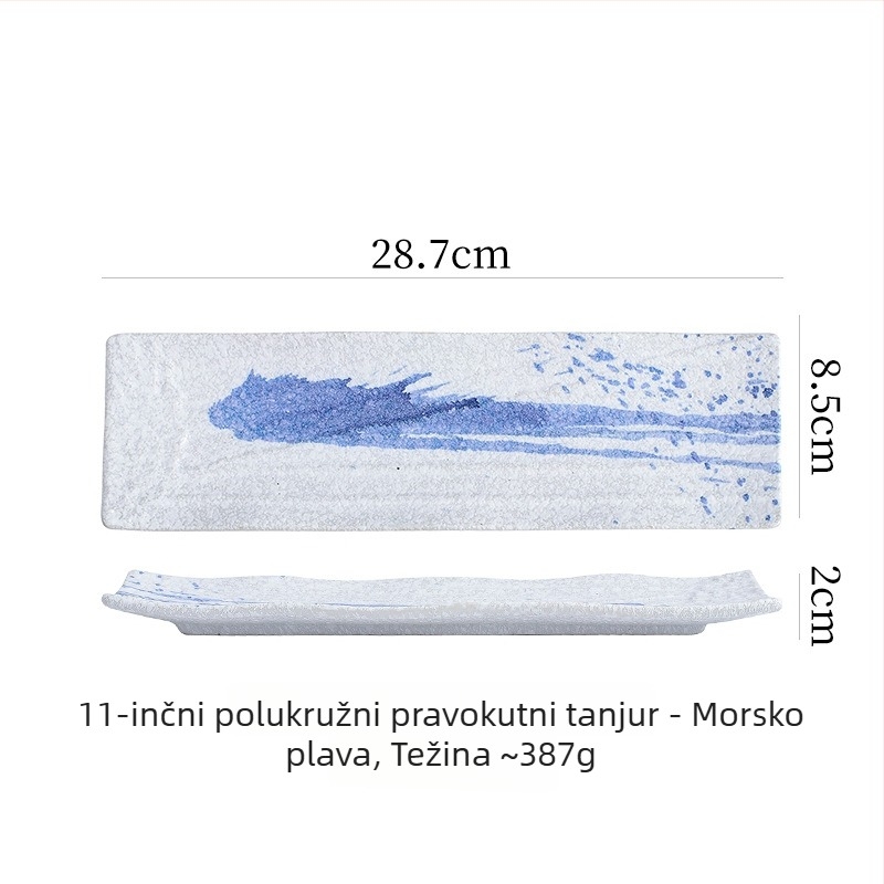 Porcelanski tanjur za sushi i sashimi (Materijal: porculan; Stil: lagani luksuz i retro; Namjena: ugostiteljska oprema)