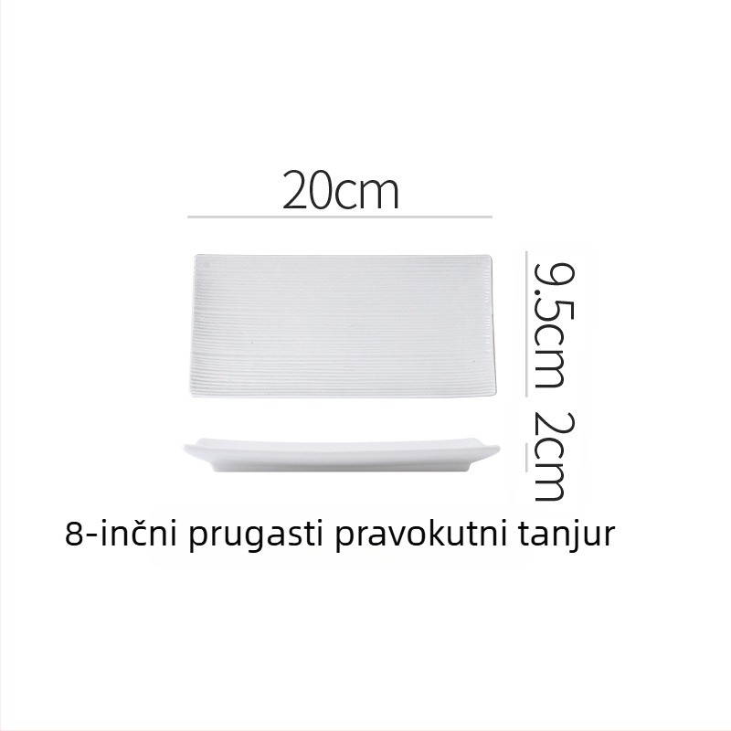 Porcelanska ravna ploča, nepravilnog oblika, moderni minimalistički stil, pogodna za mikrovalnu pećnicu