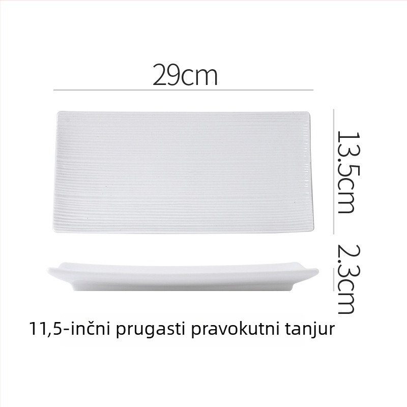 Porcelanska ravna ploča, nepravilnog oblika, moderni minimalistički stil, pogodna za mikrovalnu pećnicu