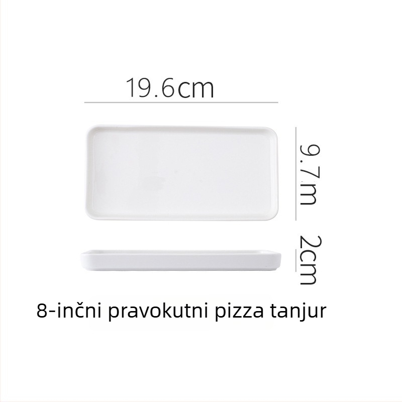 Porcelanska ravna ploča, nepravilnog oblika, moderni minimalistički stil, pogodna za mikrovalnu pećnicu