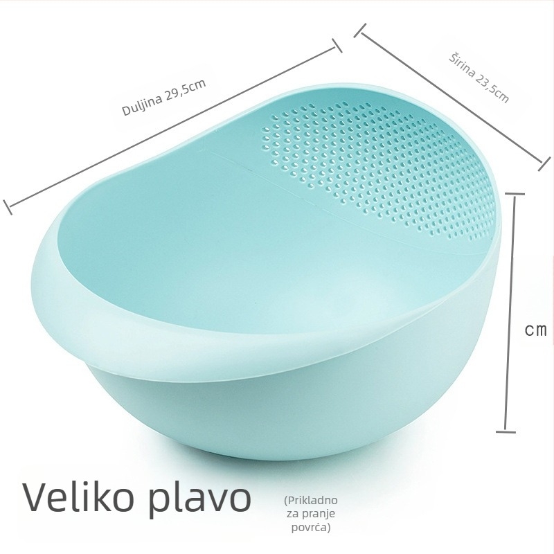 Koš za pranje riže – višefunkcionalna debela plastična posuda za kuhinju za pranje riže i povrća, japanski stil
