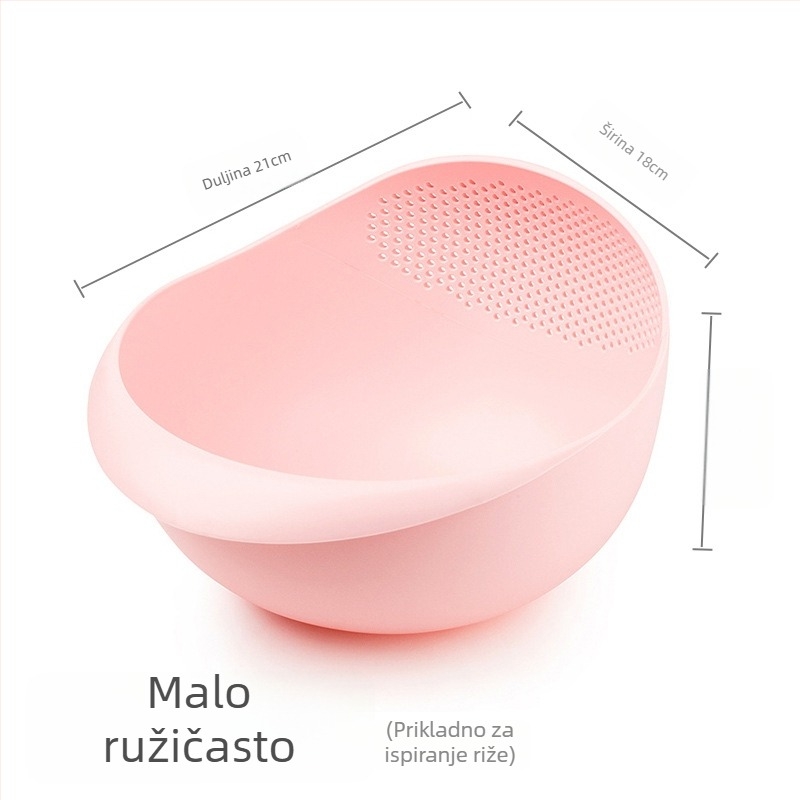 Koš za pranje riže – višefunkcionalna debela plastična posuda za kuhinju za pranje riže i povrća, japanski stil