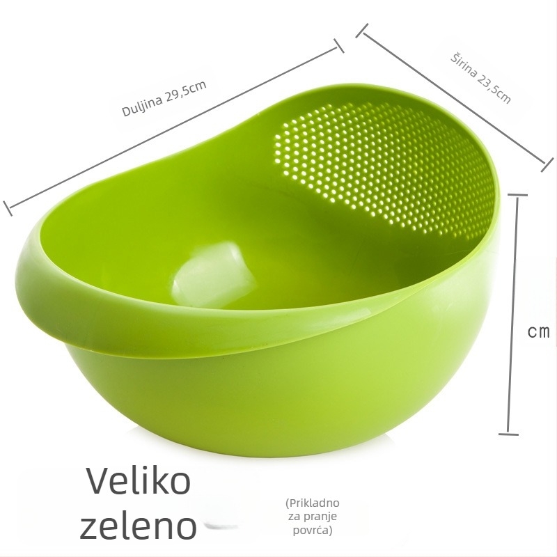 Koš za pranje riže – višefunkcionalna debela plastična posuda za kuhinju za pranje riže i povrća, japanski stil