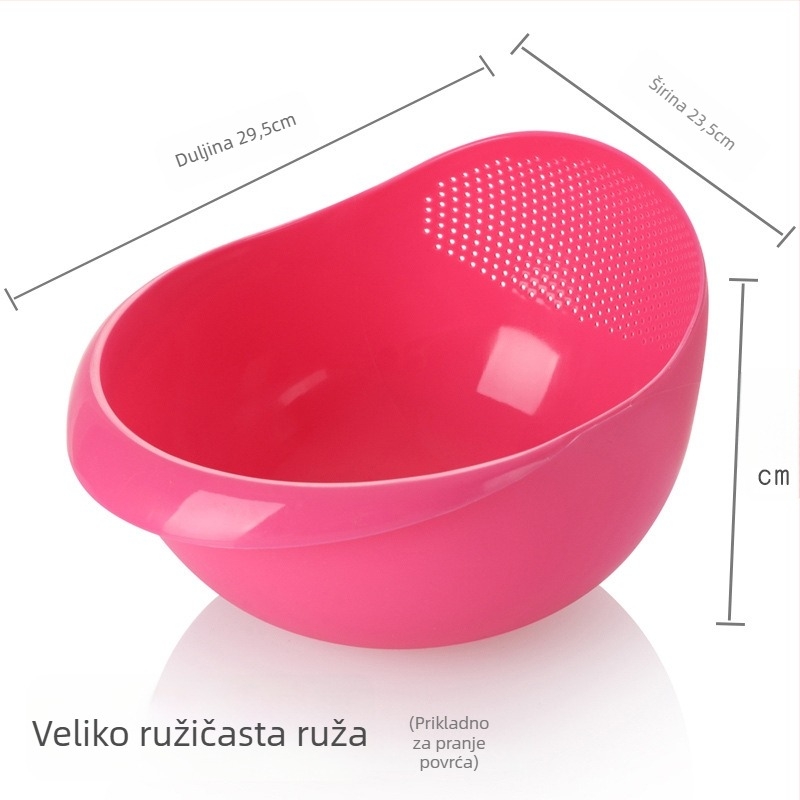 Koš za pranje riže – višefunkcionalna debela plastična posuda za kuhinju za pranje riže i povrća, japanski stil