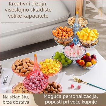 Plastični pladanj za voće i užinu s više odjeljaka – lagani luksuz, toplinski prijenos, sjajna površina