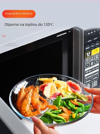 Staklena ploča za voće s odjeljcima, za kućnu upotrebu, stil laganog luksuza u dnevnom boravku
