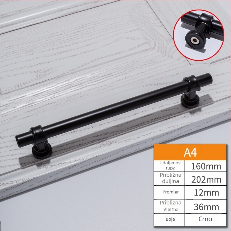 Drška za vrata ormarića – aluminijski legura, elektroplating, moderni minimalistički stil, model 3762, pogodno za ormarić, garderobu i ladicu
