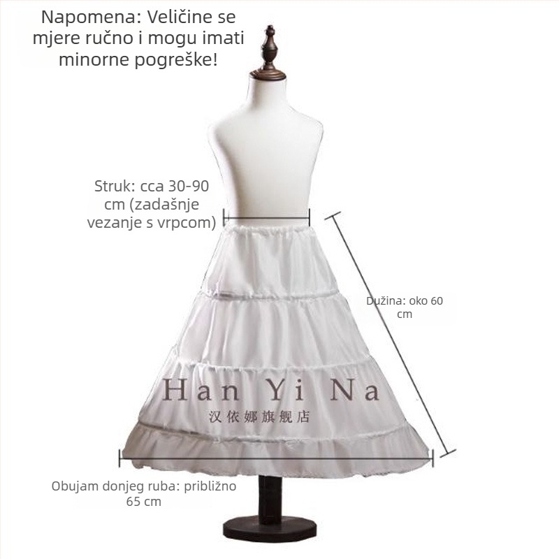 Dječja princes haljina s potporom od ribljih kostiju, A-linija, pogodno za cosplay