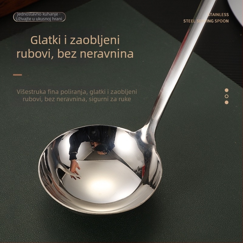 Set žlica za juhu i cjedilo od nehrđajućeg čelika, duga drška, debeli dizajn, za vruće posude, komercijalna kuhinja