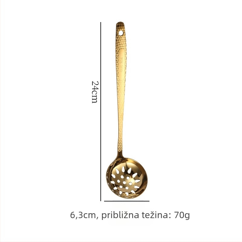 Žlica za juhu od nehrđajućeg čelika 304, dugi držač, za vruće posude, visoka toplinska otpornost, zaštita od opeklina, mogućnost tiskanja logotipa