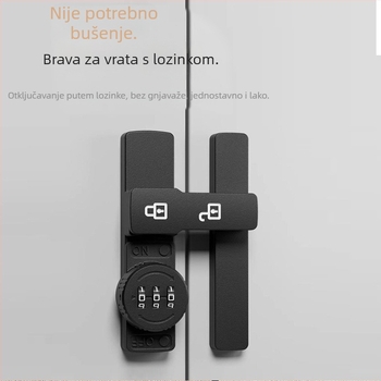 Brava za klizna vrata s lozinkom (bez bušenja) - Materijal: cinkova legura, Model: 1105, Debljina šipke 10 mm, Razmak šipke 10 mm, Način otključavanja: Lozinka