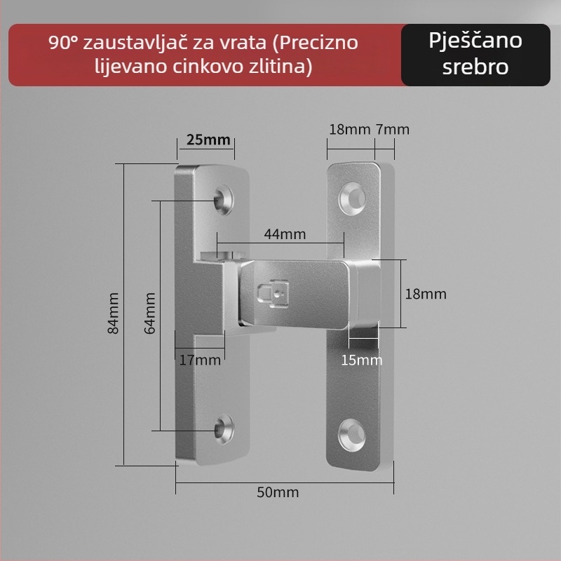 Brava za klizna vrata s lozinkom (bez bušenja) - Materijal: cinkova legura, Model: 1105, Debljina šipke 10 mm, Razmak šipke 10 mm, Način otključavanja: Lozinka