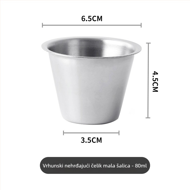 Posuda od nehrđajućeg čelika za omake - okrugla zdjela za dip, nordijski stil, 201 nehrđajući čelik, kompatibilno s mikrovalnom, moguć ispis logotipa