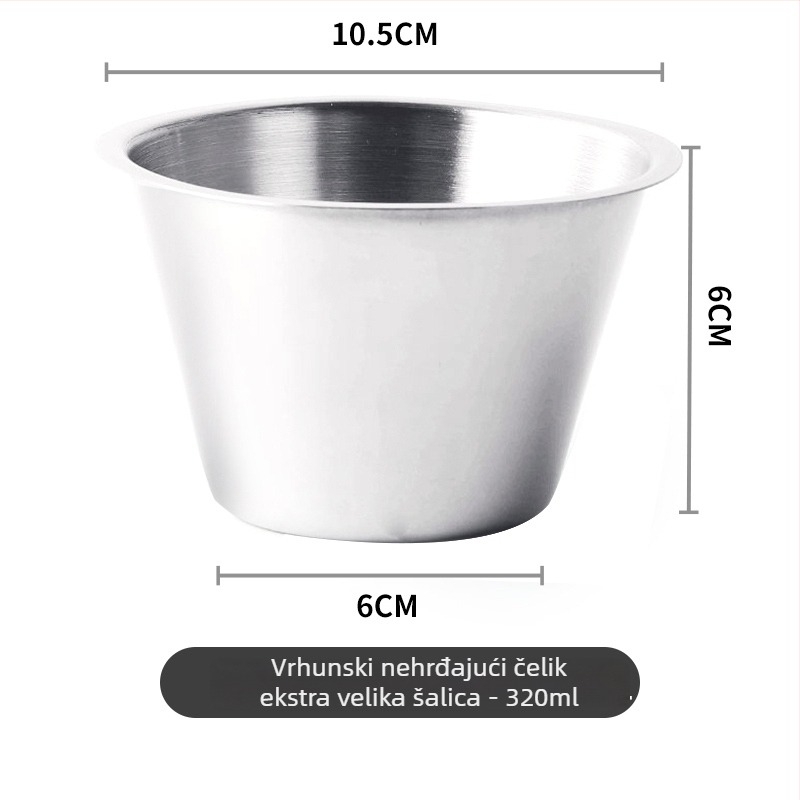 Posuda od nehrđajućeg čelika za omake - okrugla zdjela za dip, nordijski stil, 201 nehrđajući čelik, kompatibilno s mikrovalnom, moguć ispis logotipa