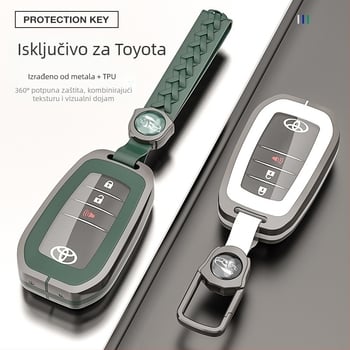 Kućište ključa Toyota: 8. generacija Highlander, CHR, Corolla, Prado, Avalon — cinkov spoj + TPU, vrhunski stil, serija H Toyota Model A, prilagodljivo