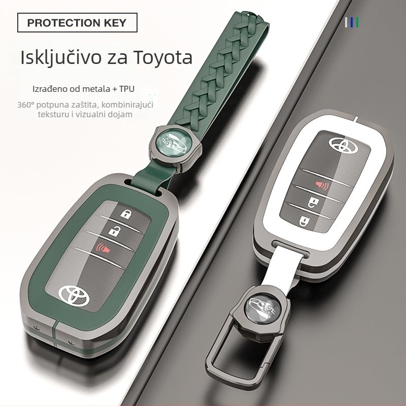 Kućište ključa Toyota: 8. generacija Highlander, CHR, Corolla, Prado, Avalon — cinkov spoj + TPU, vrhunski stil, serija H Toyota Model A, prilagodljivo