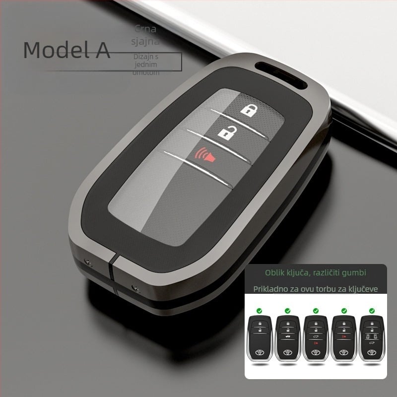 Kućište ključa Toyota: 8. generacija Highlander, CHR, Corolla, Prado, Avalon — cinkov spoj + TPU, vrhunski stil, serija H Toyota Model A, prilagodljivo