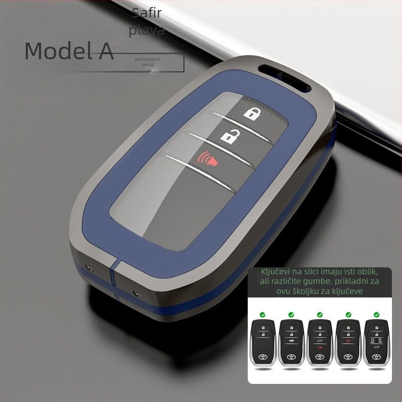 Kućište ključa Toyota: 8. generacija Highlander, CHR, Corolla, Prado, Avalon — cinkov spoj + TPU, vrhunski stil, serija H Toyota Model A, prilagodljivo