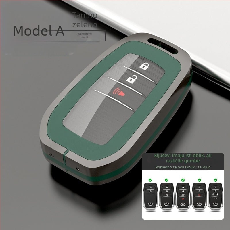 Kućište ključa Toyota: 8. generacija Highlander, CHR, Corolla, Prado, Avalon — cinkov spoj + TPU, vrhunski stil, serija H Toyota Model A, prilagodljivo