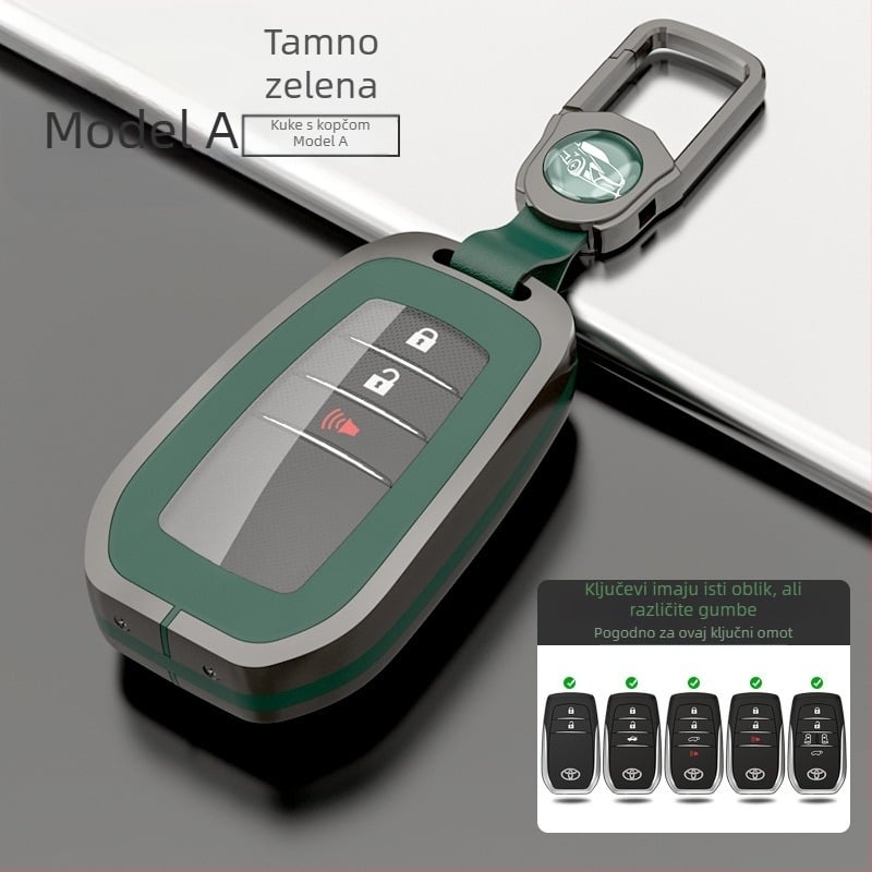 Kućište ključa Toyota: 8. generacija Highlander, CHR, Corolla, Prado, Avalon — cinkov spoj + TPU, vrhunski stil, serija H Toyota Model A, prilagodljivo